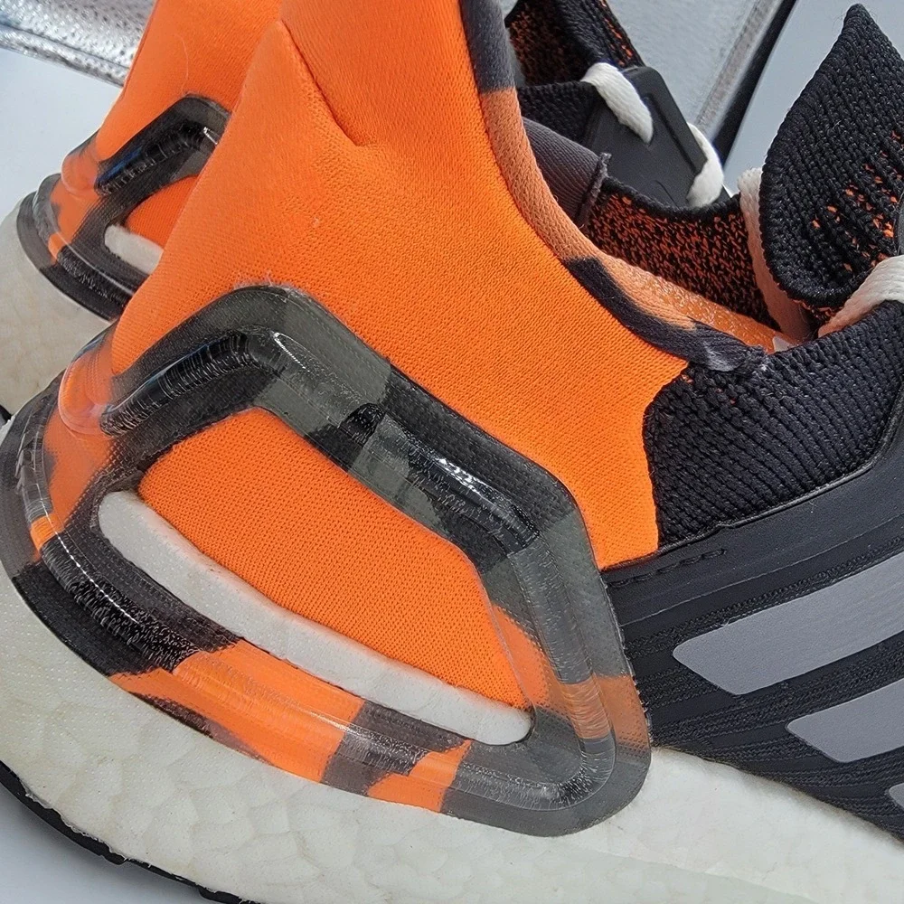 Size 8.5 - Adidas UltraBoost 20 Black Signal Orange Camo